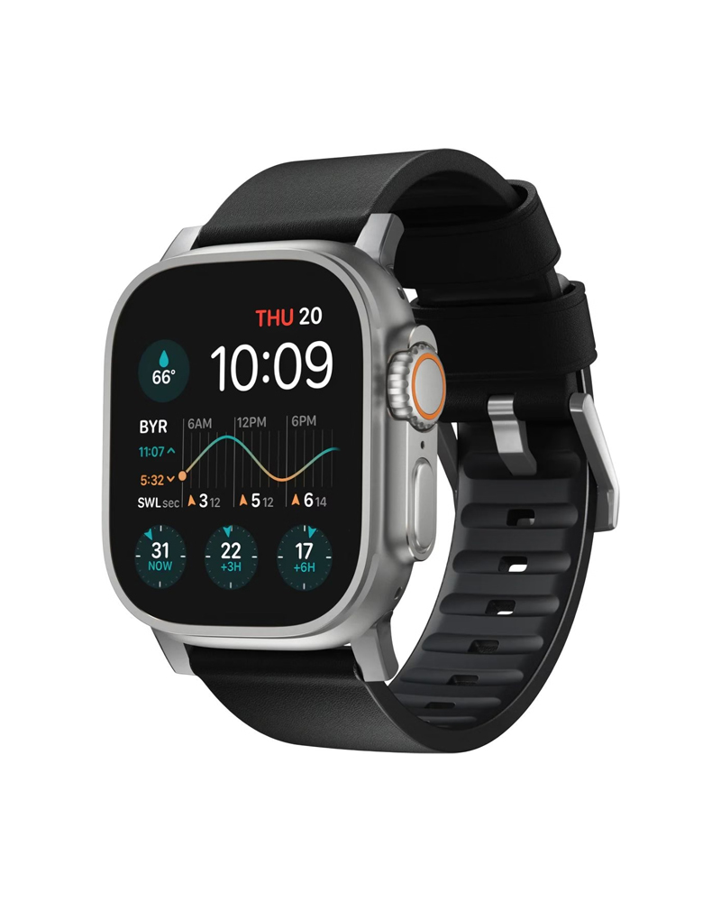 Nomad Active Band Pro Silver Hardware Black 46mm/49mm