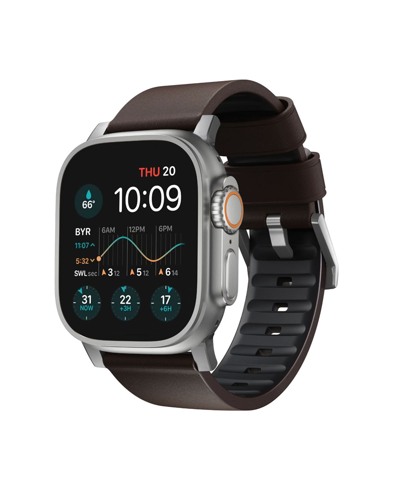 Nomad Active Band Pro Silver Hardware Classic Brown 46mm/49mm