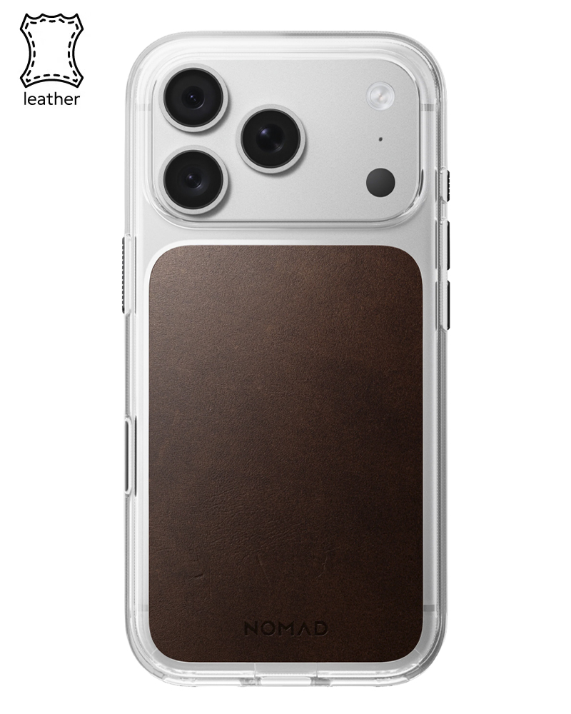 Кожаный чехол Nomad Clear Horween для iPhone 18 Pro/17 Pro Rustic Brown - 3 - 1