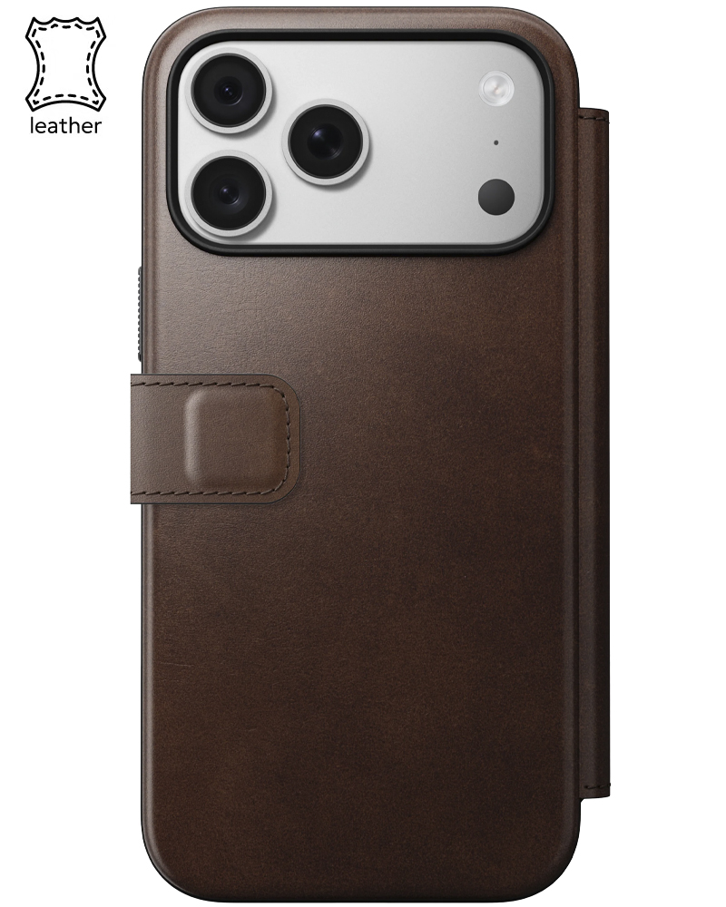 Шкіряний чохол-книжка Nomad Modern Horween для iPhone 18 Pro Max/17 Pro Max Rustic Brown - 3 - 1