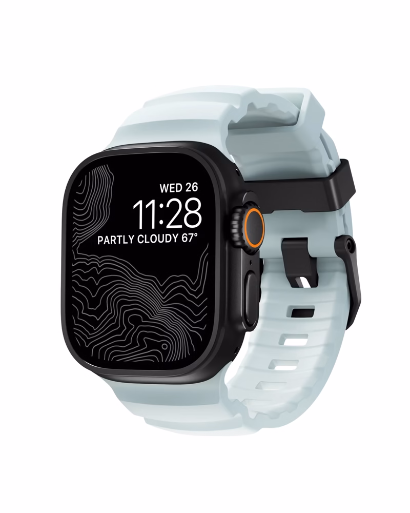 Ремінець Nomad Rocky Point Band Black Titanium Hardware Icy Blue Glow 46mm/49mm (NM014445858)