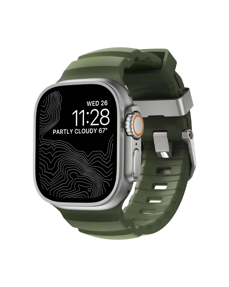 Nomad Rocky Point Band Natural Titanium Hardware Forest 46mm/49mm