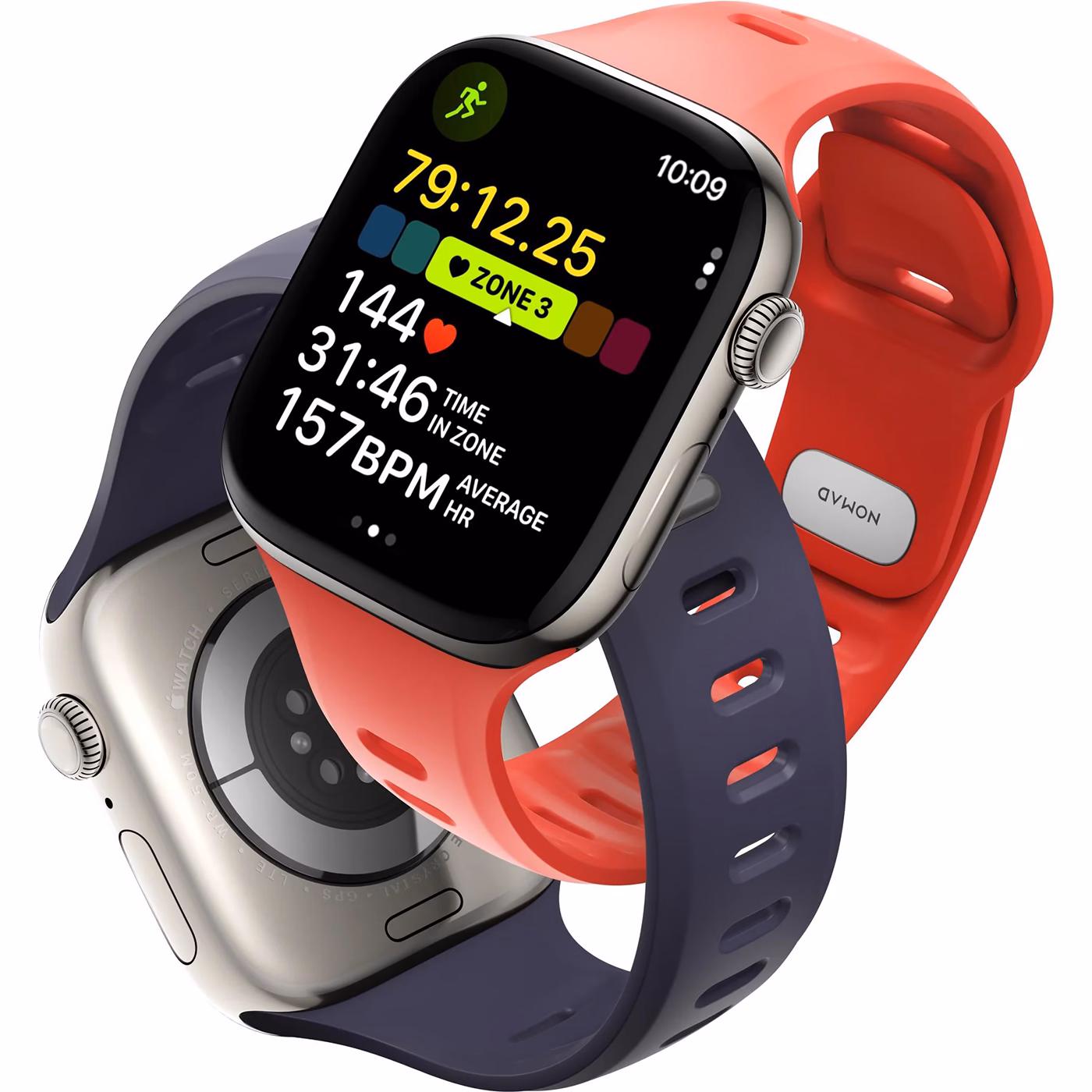 Гибкий силиконовый ремешок Nomad Tempo Band в цвете Crush для Apple Watch 41/42mm с прочной металлической застежкой.