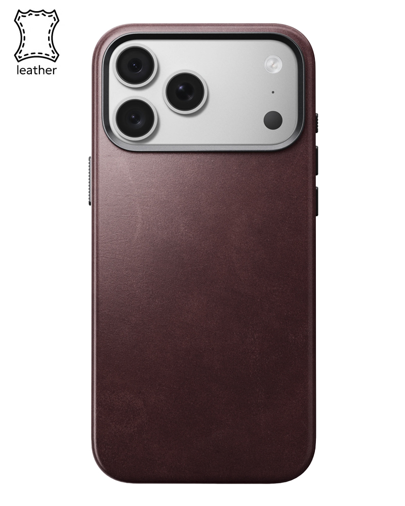 Кожаный чехол Nomad Traditional Horween для iPhone 18 Pro/17 Pro Burgundy - 3 - 1