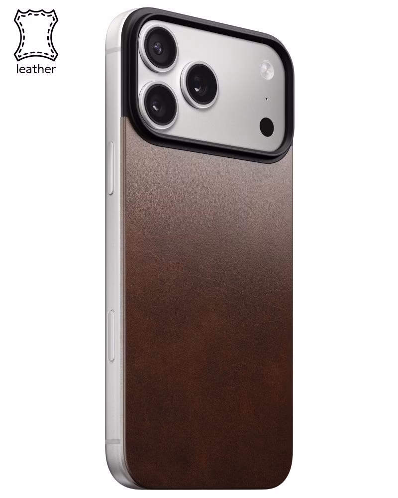 Кожаный чехол Nomad Magnetic Horween Rustic Brown для iPhone 17 Pro Max