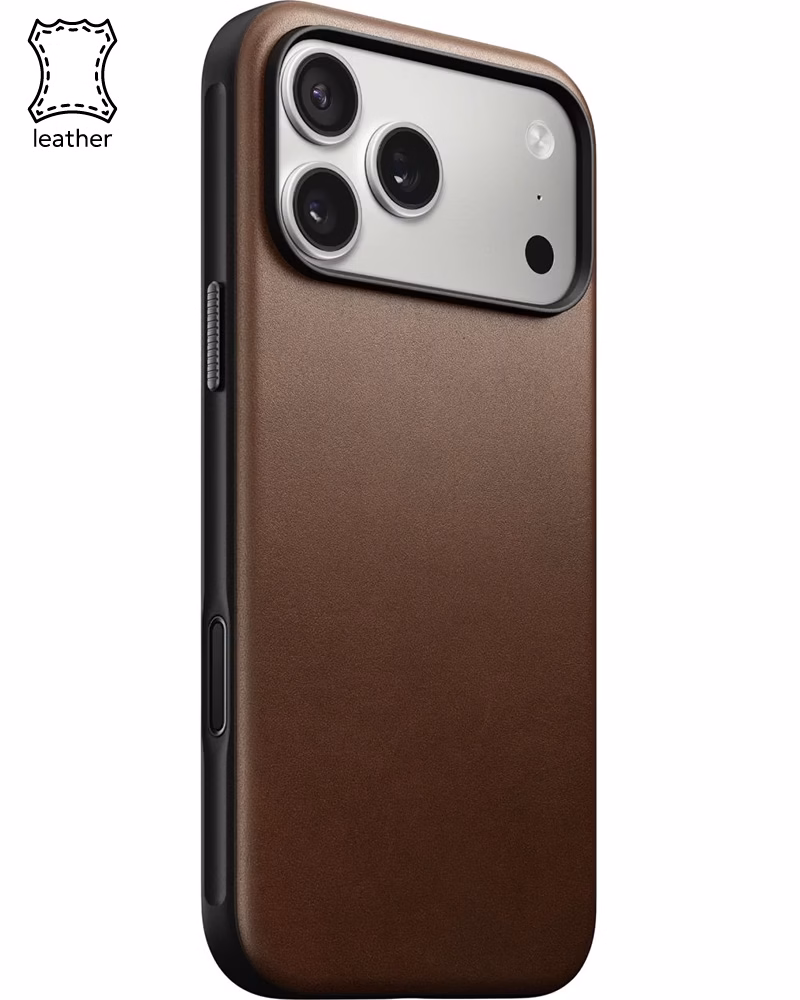 Кожаный чехол Nomad Modern Brown для iPhone 17 Pro Max