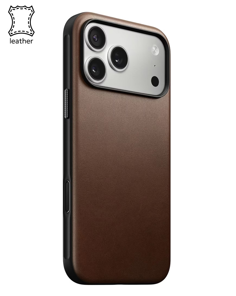 Кожаный чехол Nomad Modern Brown для iPhone 17 Pro - 3 - 1