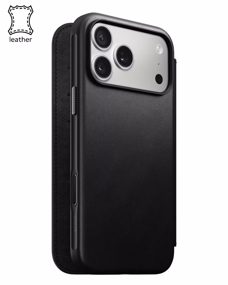 Шкіряний чохол-книжка Nomad Modern Folio Black для iPhone 17 Pro - 1 - 0
