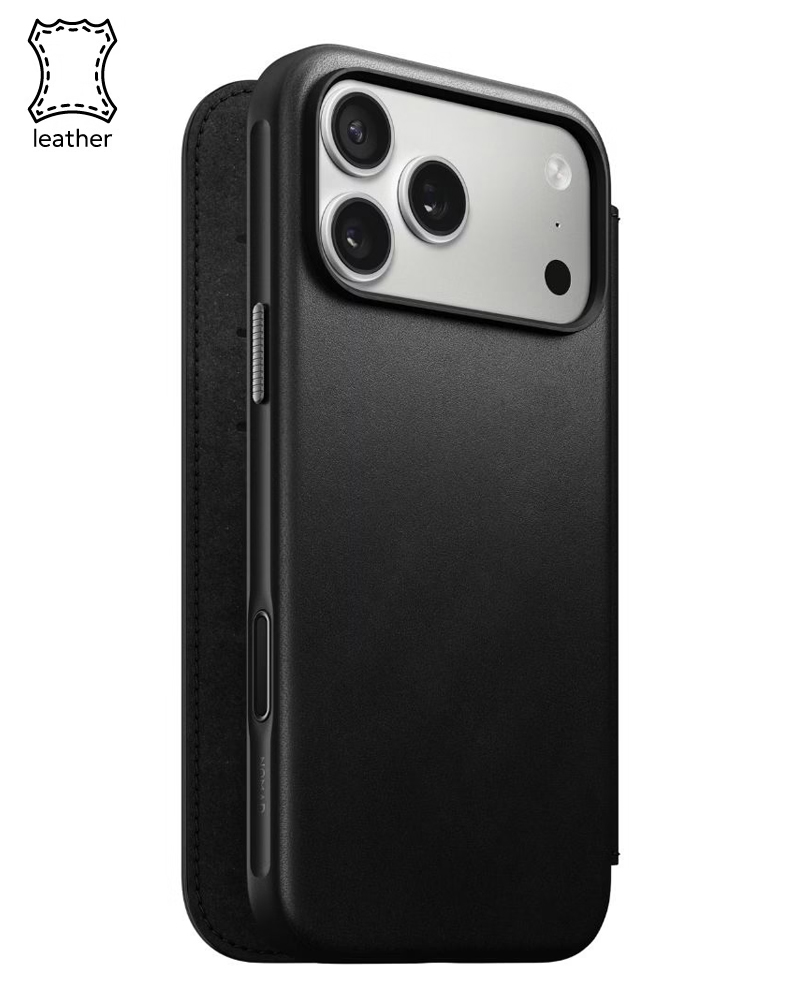 Шкіряний чохол-книжка Nomad Modern Folio Black для iPhone 17 Pro - 3 - 1