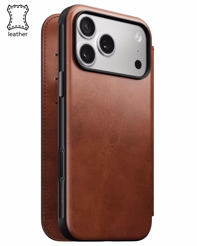 Кожаный чехол-книжка Nomad Modern Folio Horween Olde Dublin для iPhone 17 Pro