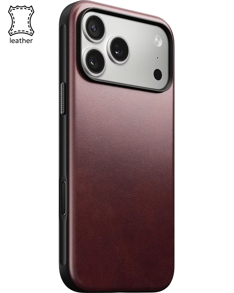 Шкіряний чохол Nomad Modern Horween Burgundy для iPhone 17 Pro Max - 3 - 1
