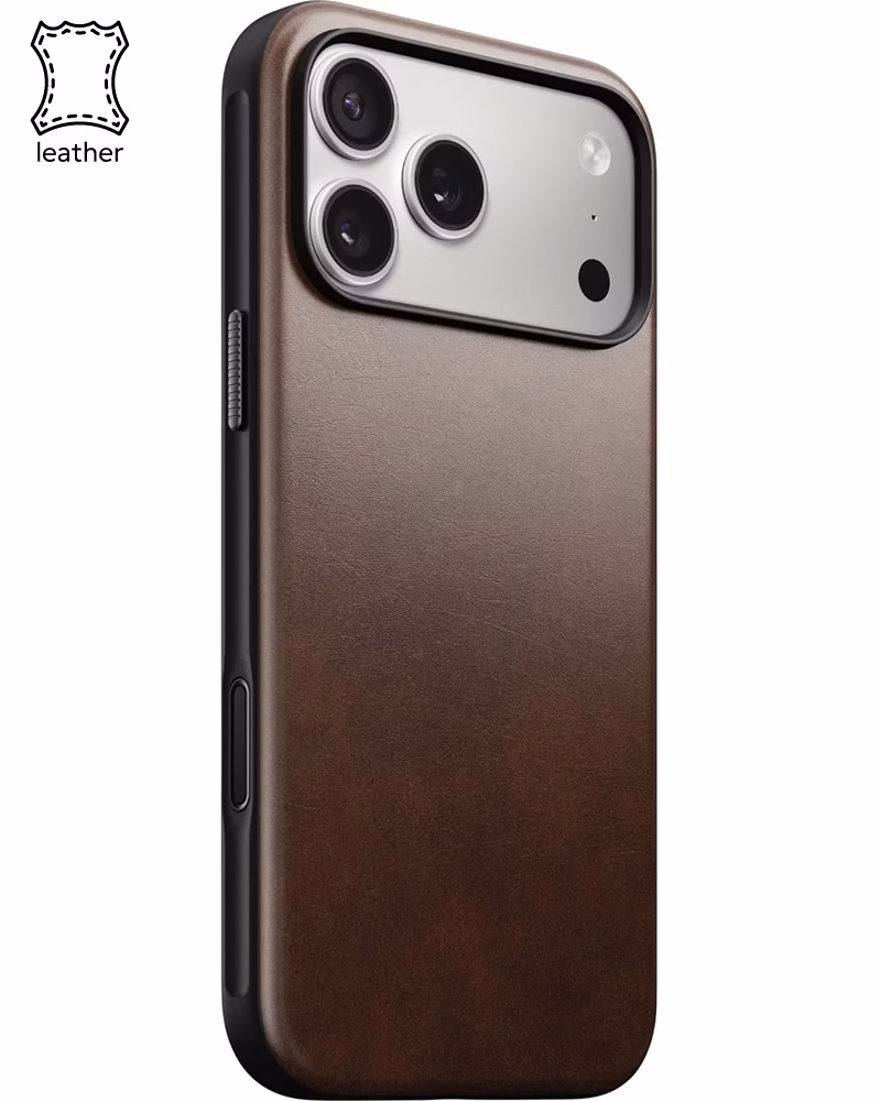 Кожаный чехол Nomad Modern Horween Rustic Brown для iPhone 17 Pro Max