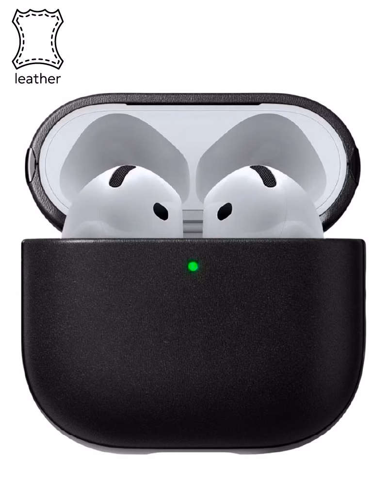 Чехол Nomad Modern Leather Black для Airpods 4th Gen (NM014582858)