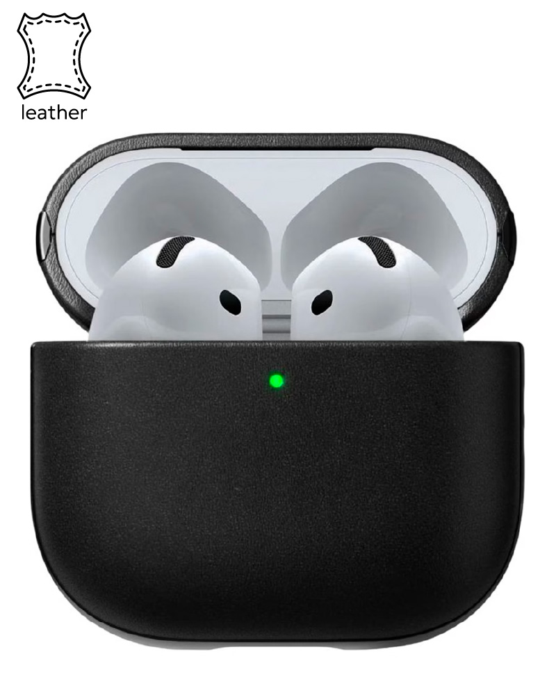 Чехол Nomad Modern Leather Black для Airpods 4th Gen (NM014582858)