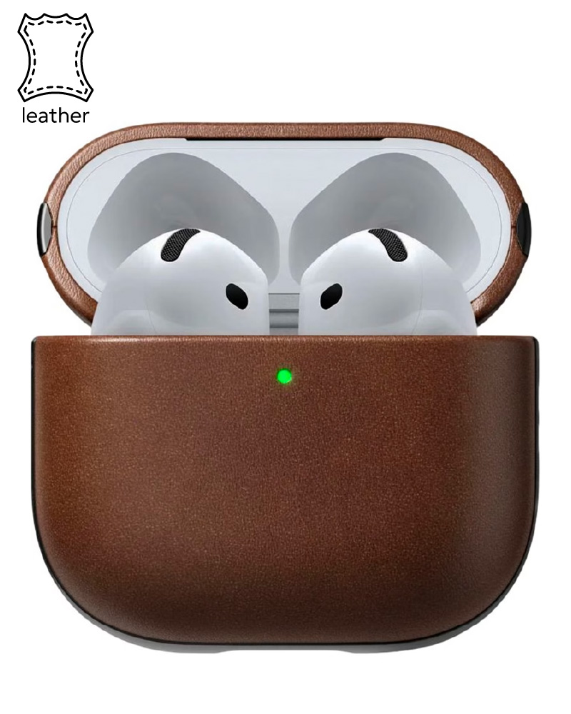 Чехол Nomad Modern Leather Brown для Airpods 4th Gen (NM014599858)