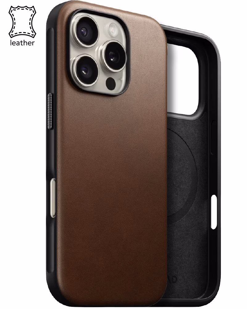 Чехол Nomad Modern Leather Case Brown for iPhone 16 Pro (NM01696285)