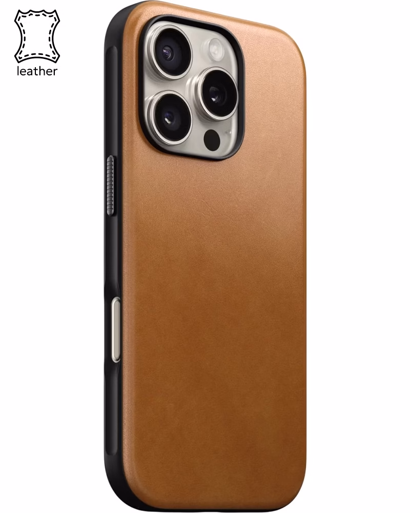 Чехол Nomad Modern Leather Case English Tan for iPhone 16 Pro Max (NM01691785) - 1 - 0