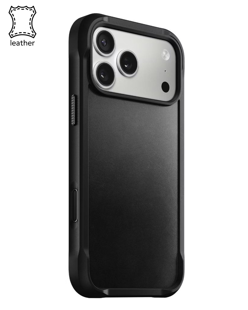 Кожаный чехол Nomad Rugged Horween Black для iPhone 17 Pro - 3 - 1