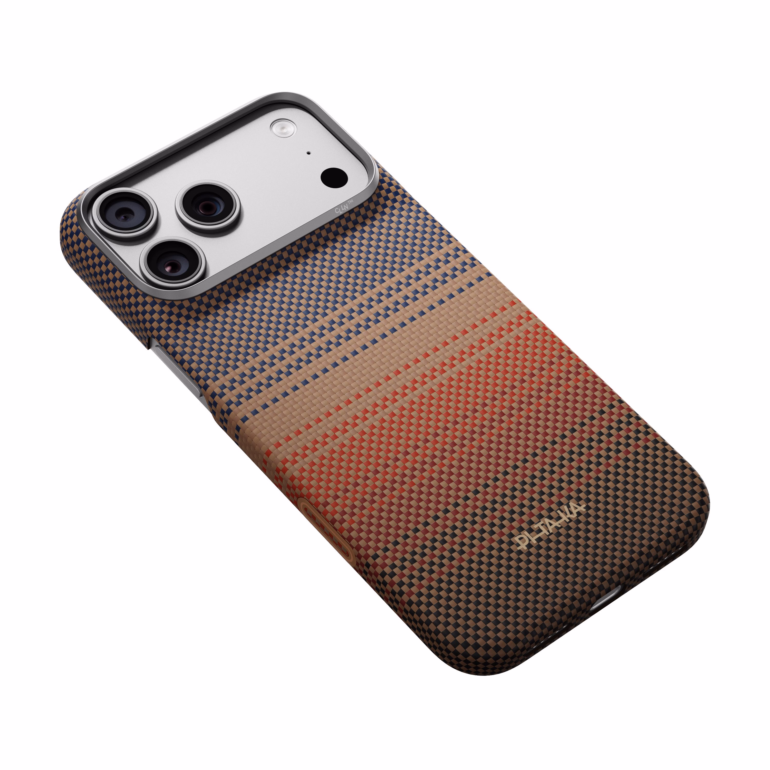 Чехол Pitaka Edge Sunset на телефоне (белый фон)
