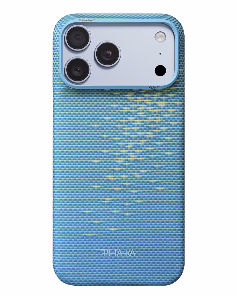Чохол Pitaka Edge Ultra-Slim Glints of Gold Lucid Blue для iPhone 18 Pro/17 Pro