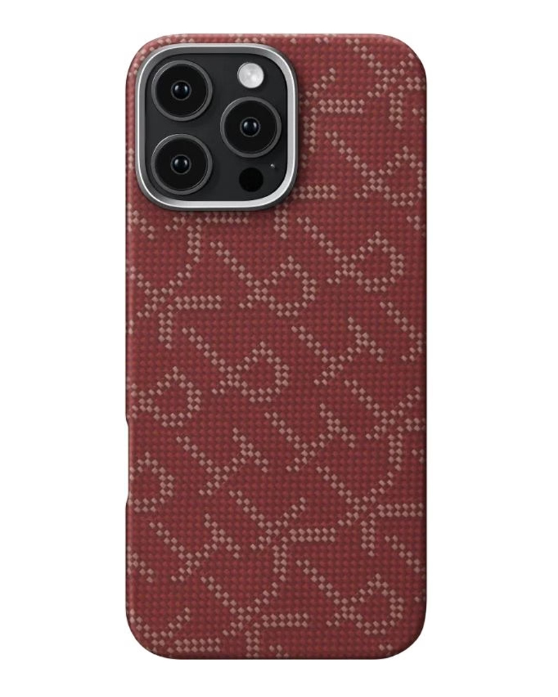 Чохол Pitaka Tactile Woven Case Monogram Red/Gold for iPhone 16 Pro (KI1602PTK)