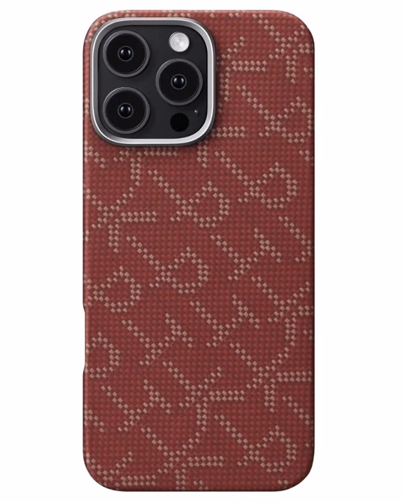 Чохол Pitaka Tactile Woven Monogram Red/Gold для iPhone 16 Pro Max