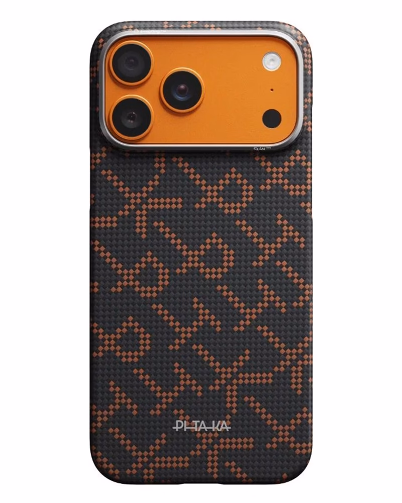 Чехол Pitaka Edge для iPhone 17 Pro Monogram Black/Orange