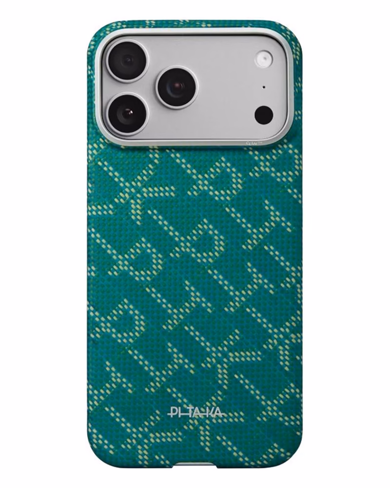 Чохол Pitaka Ultra-Slim Monogram для iPhone 17 Pro Green/Gold - 1 - 0