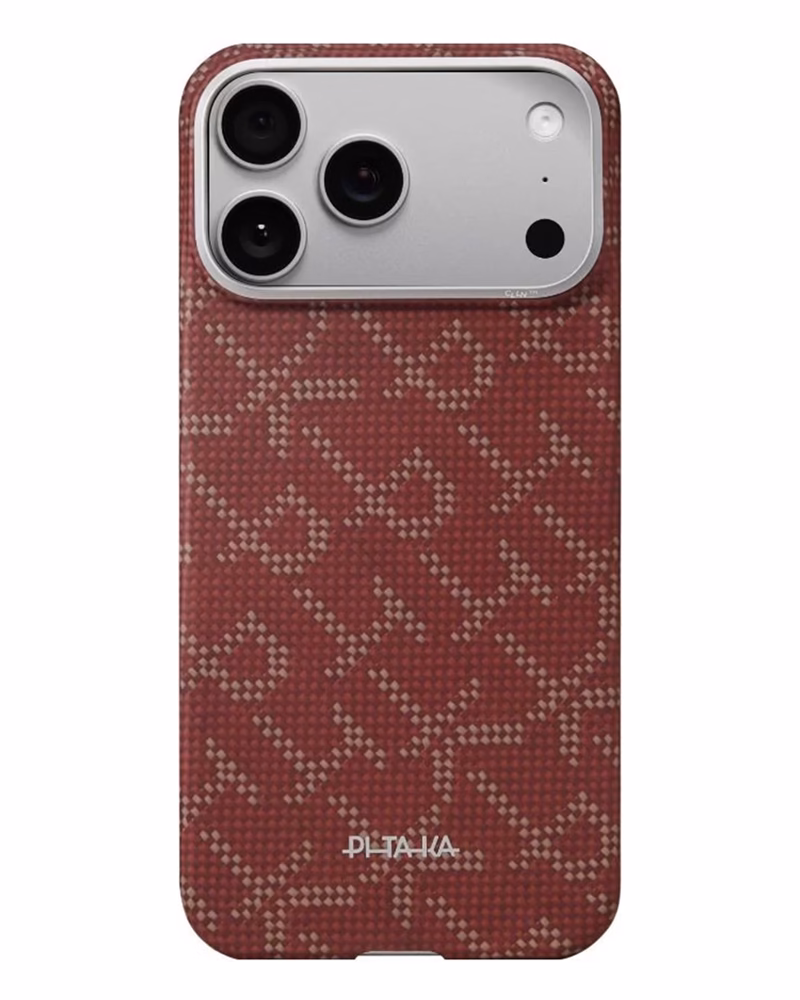 Чохол Pitaka Ultra-Slim Monogram для iPhone 17 Pro Red/Gold - 1 - 0