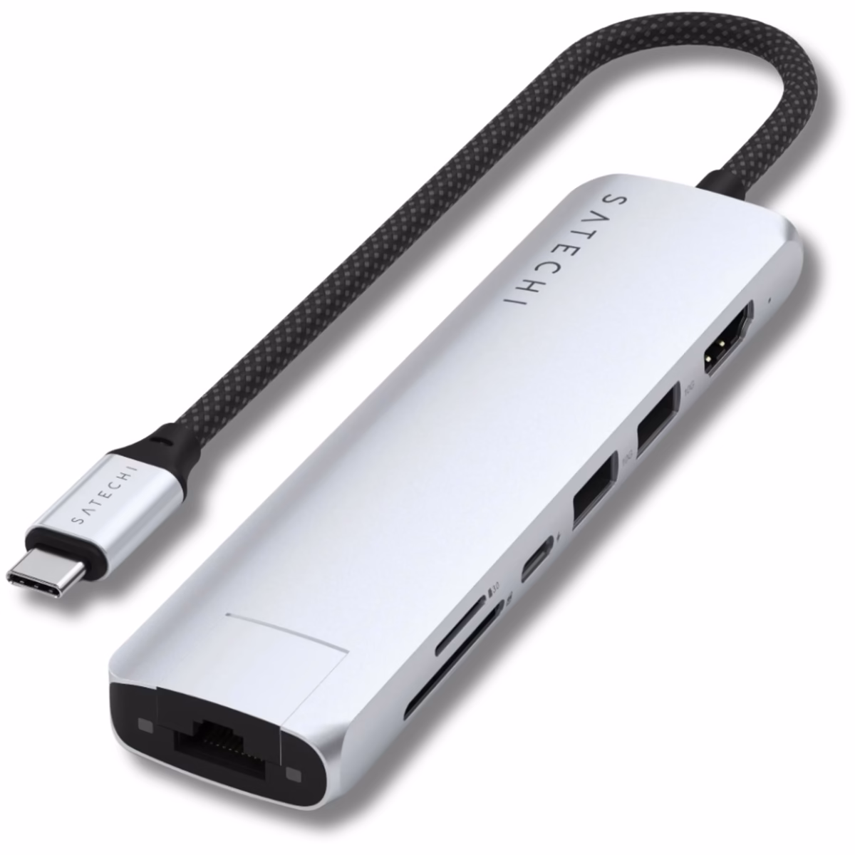 Хаб Satechi 7-in-1 USB-C Slim с Ethernet Silver - 1 - 0
