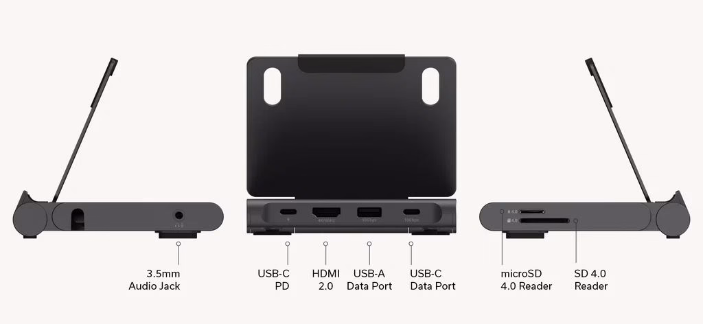 Все порты Satechi OntheGo Foldable Stand Hub