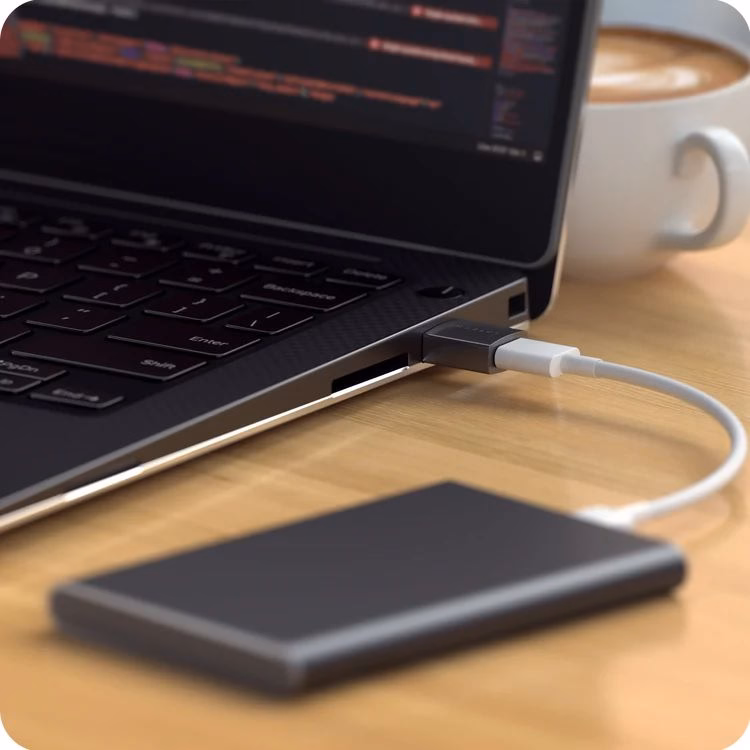 Переходник Satechi с USB на Type-C Space Black (ST-A2TAUCC) для передачи данных
