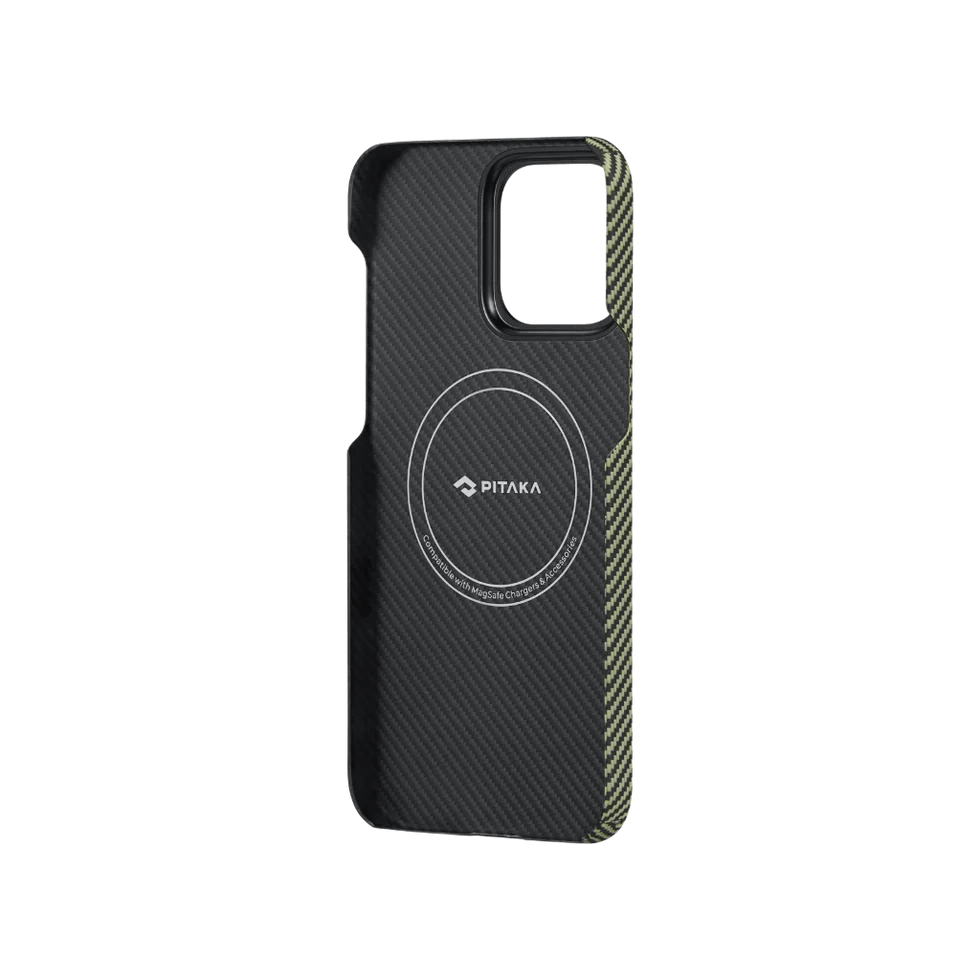 Набір чохол та автотримач Pitaka MagEZ Case 4 Fusion Weaving Overture для iPhone 15 Pro (FO1501P) та Car Mount Pro 2 Car Vent Black (Tesla) (CM2302T)