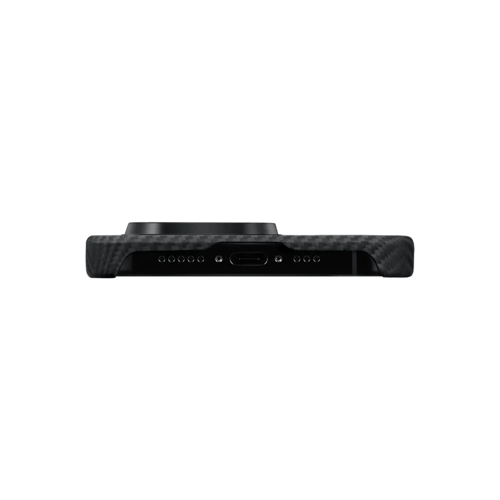 Набір чохол та автотримач Pitaka MagEZ Case 4 Twill 600D Black/Grey для iPhone 15 Pro (KI1501PA) та Car Mount Pro 2 Car Vent Black (Tesla) (CM2302T)