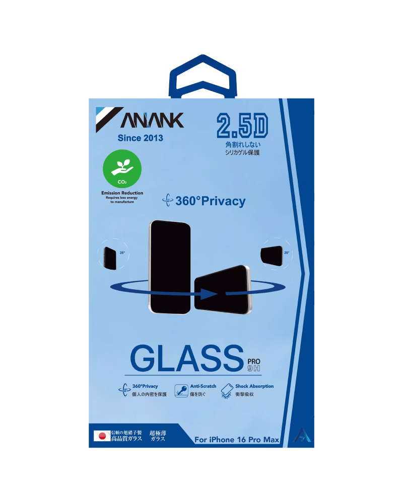 Защитное стекло Anank 2.5D 360° Privacy Glass for iPhone 16 Pro Max (2003208)