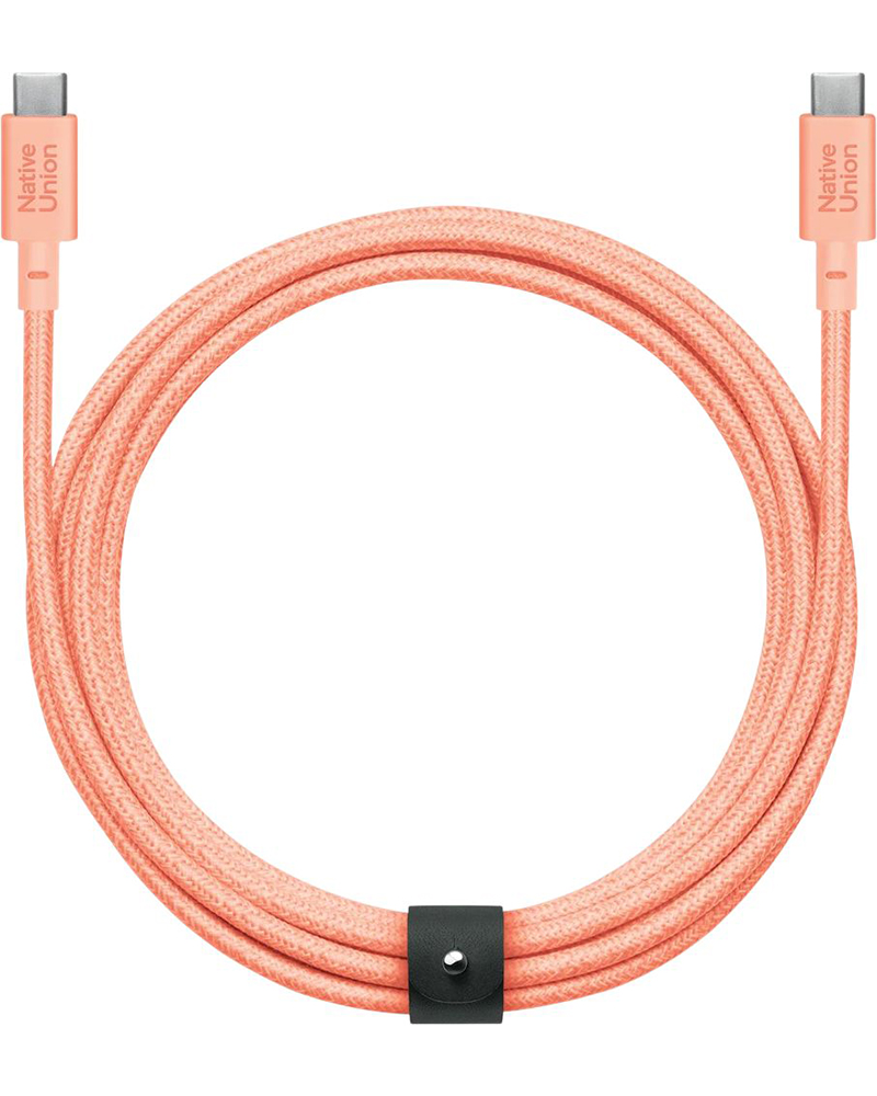 Кабель Native Union Belt XL USB-C to USB-C Apricot Crush 3 м (BELT-XL-C-APR-3-NP)