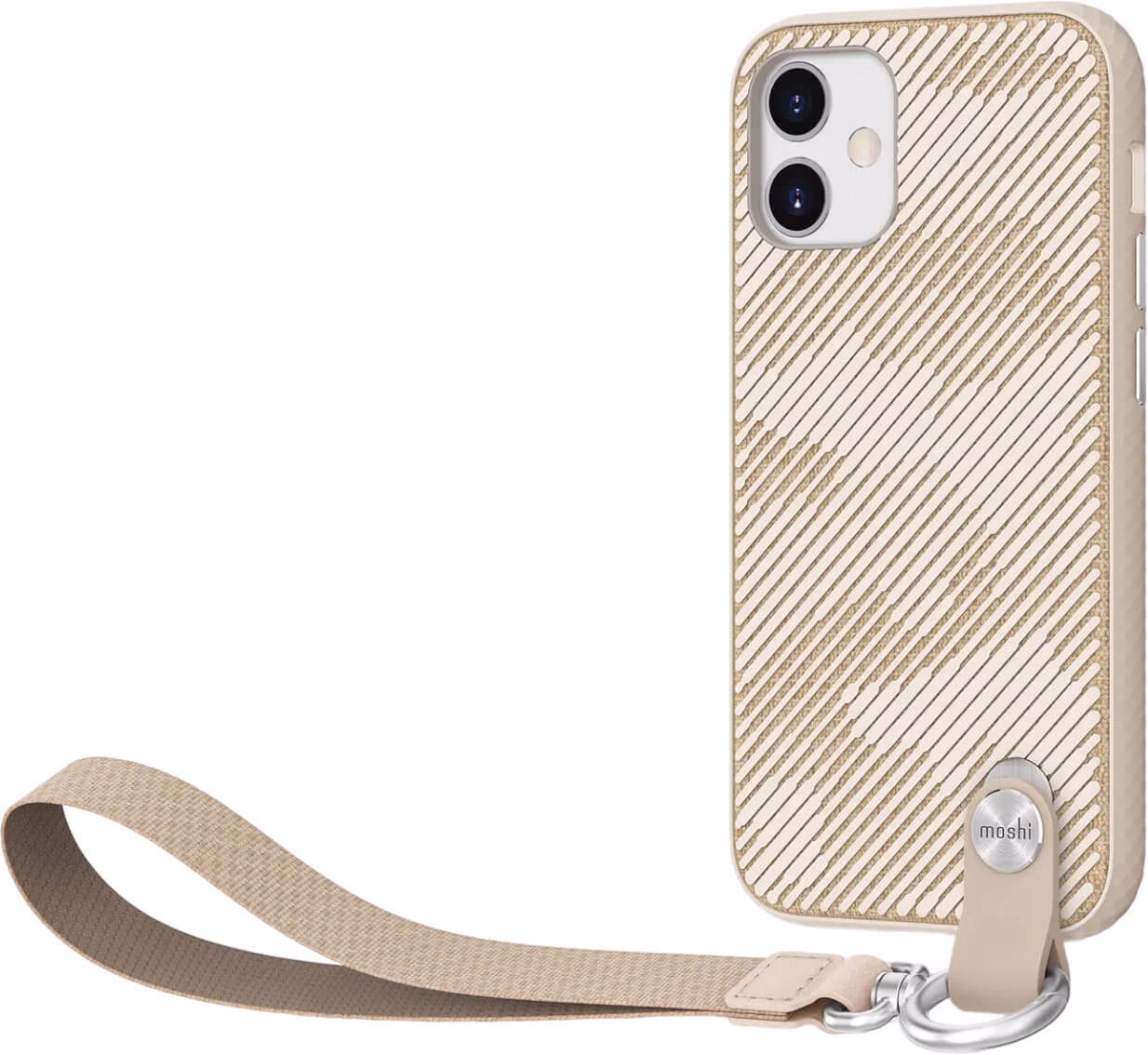 sliding Чехол-накладка Moshi Altra Slim Case with Wrist Strap Sahara Beige для iPhone 12 mini