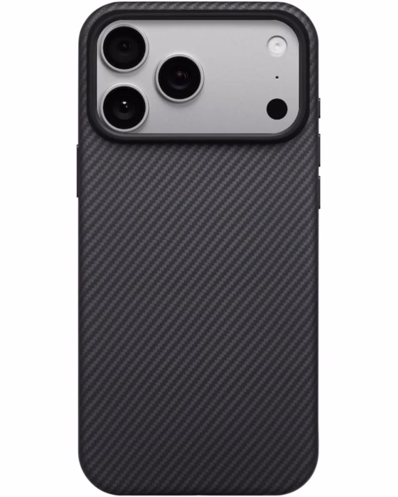 sliding Pitaka Aramid UltraGuard Case Twill Black/Grey for iPhone 17 Pro Max (KI1701PBM)