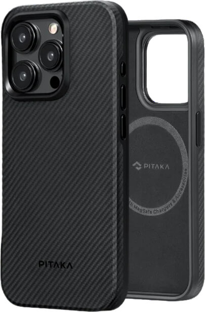 Чехол-накладка Pitaka MagEZ Case Pro 4 Twill 600D Black/Grey для iPhone 15 Pro