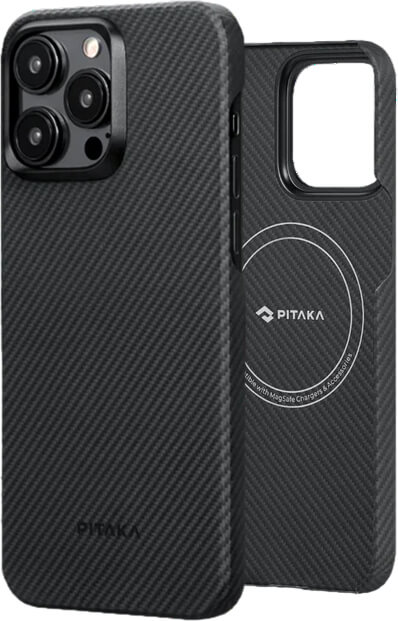 Чохол Pitaka MagEZ Case 4 Twill 600D Black/Grey для iPhone 15 Pro (KI1501PA) - 3 - 1
