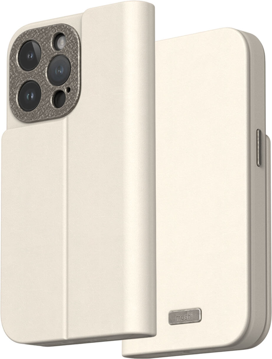 Чехол-книжка Moshi Overture Case with Detachable Magnetic Wallet Eggnog White для iPhone 15 Pro - 3 - 1