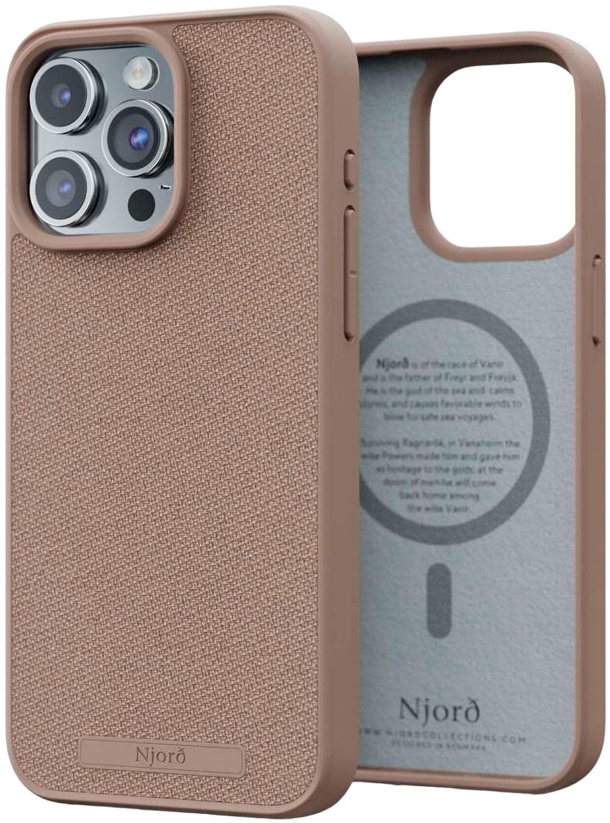Чехол-накладка Njord Fabric MagSafe Case Pink Sand для iPhone 15 Pro