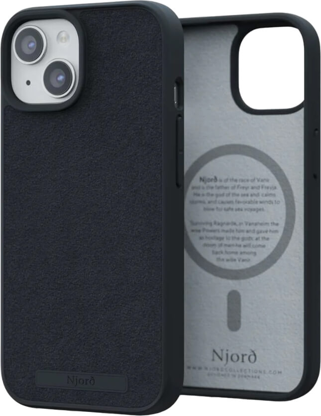 Чехол-накладка Njord Suede MagSafe Case Black для iPhone 15