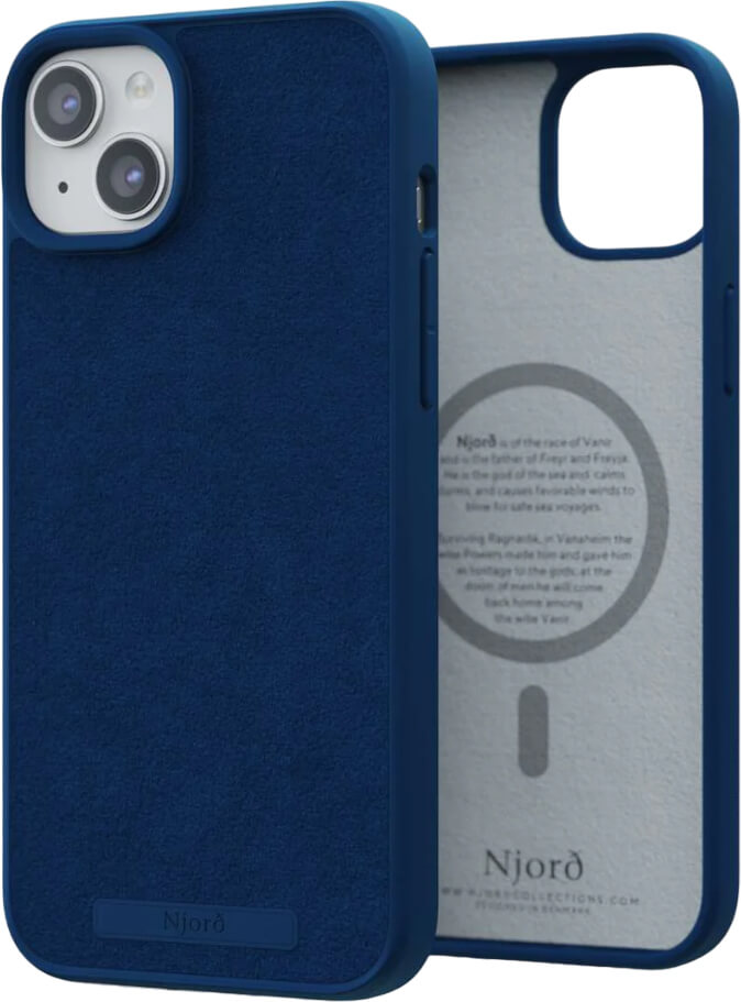 Чехол-накладка Njord Suede MagSafe Case Blue для iPhone 15 Plus