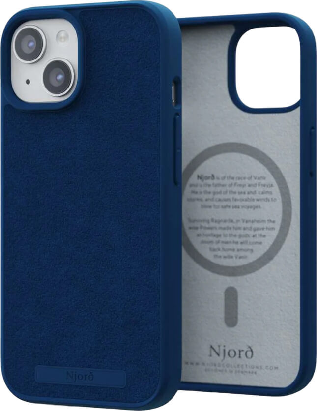 Чехол-накладка Njord Suede MagSafe Case Blue для iPhone 15