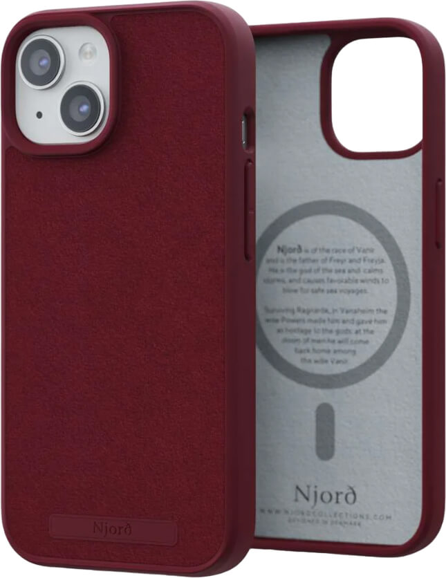 Чехол-накладка Njord Suede MagSafe Case Red для iPhone 15