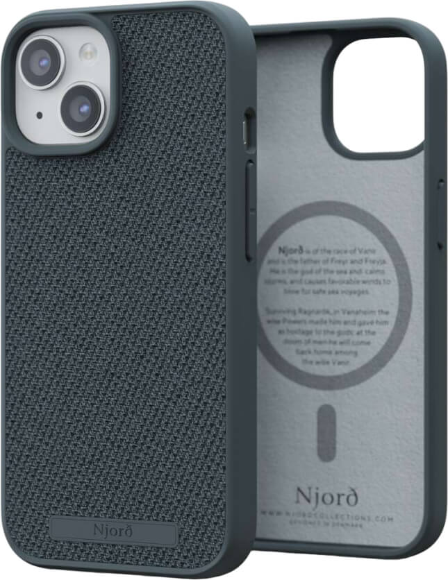 Чехол-накладка Njord Fabric MagSafe Case Dark Grey для iPhone 15