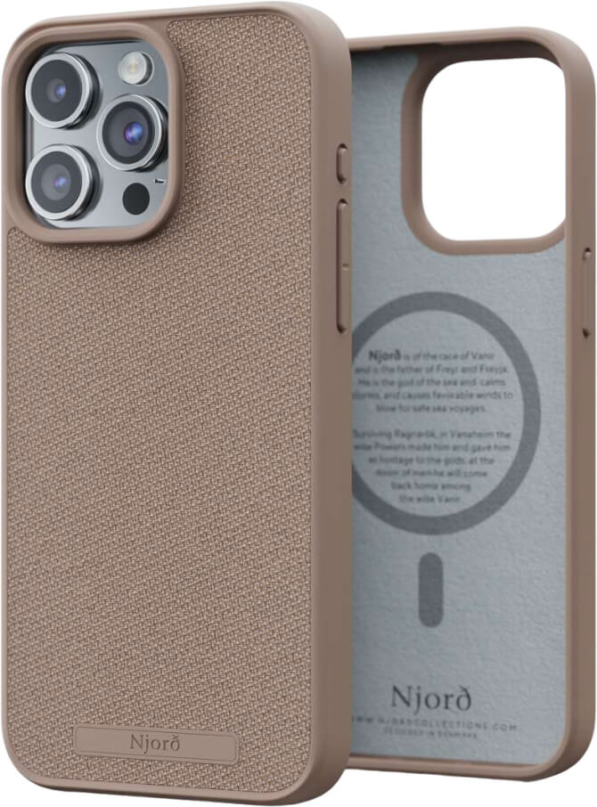 Чехол-накладка Njord Fabric MagSafe Case Pink Sand для iPhone 15 Pro Max
