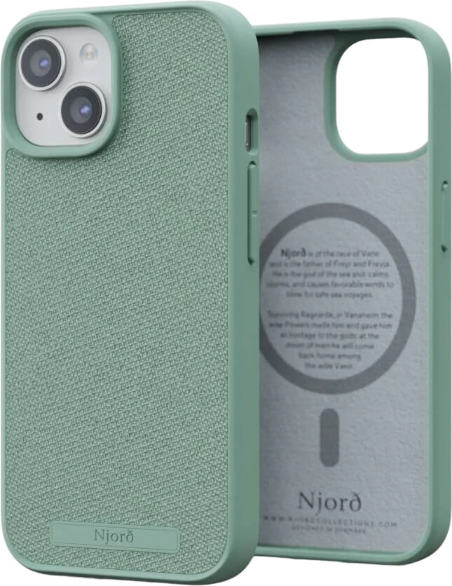 Чехол-накладка Njord Fabric MagSafe Case Turquoise для iPhone 15