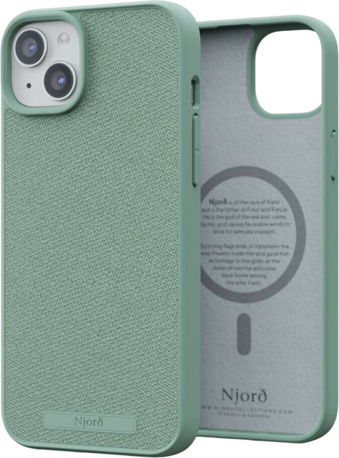 Чехол-накладка Njord Fabric MagSafe Case Turquoise для iPhone 15 Plus